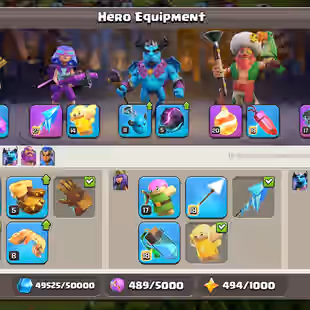🔥[ TH-17 NEAR MAX ]🔥 4'000 GEMS | GG-FA [MAX] | FB [20] - 11X EQOMNT MAX || MOSTLY WALLS MAX - MAX HEROS || NEAR MAX - Image 5