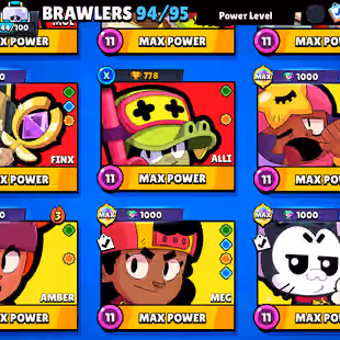 |BLUE / RED KING FRANK| MATCHERINO PIN| 2 PRESTIGE|METEORIC FAME| 92600 CUPS | 94 BRAWLERS |364 SKINS - Image 22