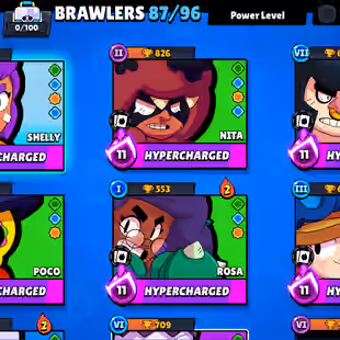 RARE 🔥 45K TROPHY 🔥 [27 MAX (21 HYPER)]!! 156-SKINS!! 87!89 BRAWLERS!! 163-GEMS!! DELIVERY INSTANTLY - Image 3