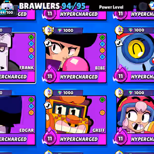 |BLUE / RED KING FRANK| MATCHERINO PIN| 2 PRESTIGE|METEORIC FAME| 92600 CUPS | 94 BRAWLERS |364 SKINS - Image 14