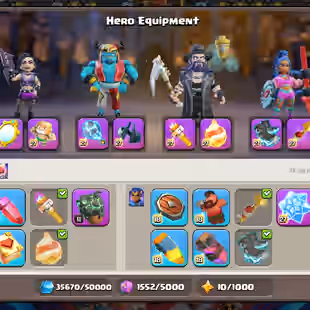 TH18 NEAR MAX 🌟 RARE WWE SET 🌟SAMURAI SET | RANK 1083 AND 2636 | 14/15 EPIC EQUIPMENT MAX | BUILDER HALL MAX | INSTANT - Image 9