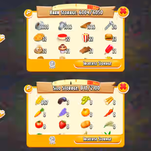 🔥6050 BARN STORAGE LEVEL 80🔥6004 BARN FILLED | SILO 810:2100 | 864 DIAMOND | 6.4 MILLON COINS | CHECK PHOTOS | INSTANT - Image 1