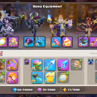 TH 18 FULLY MAX-NOTHING LEFT-XP 269-[ 9 EPIC EQUIPMENT MAX-ALL HERO MAX-SOUND OF CLASH SCENERY-NC YES-WAR STARS 4353-BST - Image 6