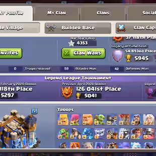 TH 18 FULLY MAX-NOTHING LEFT-XP 269-[ 9 EPIC EQUIPMENT MAX-ALL HERO MAX-SOUND OF CLASH SCENERY-NC YES-WAR STARS 4353-BST - Image 3