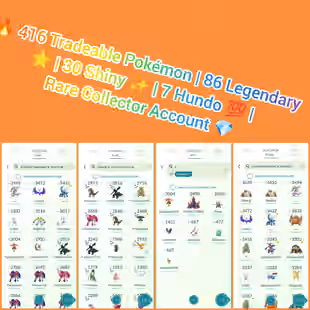 🎯LVL 48 | 416 TRADEABLE PG🔁 7 HUNDO | 91 LEGENDARY | 31 SHINY  | SHINY ZEKROM / ZAPDOS / RAYQUAZA | RARE COLLECTION - Image 4