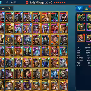 LV73 - Power 5M - 2mythic (mikage - Anomaly) - 33 Champions LV 60 - 78 Legend - 10 Void - Image 1