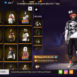 🔥73 LEVEL🔥MID KNIGHT ACE LOOK[]8 EVO GUN: THOMPSON MAX[]100 PLUS BUNDLES[]77 EMOTES[]300 PLUS COLLECTION  - Image 22