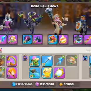 LEGED RANK 🎄 TH18 CLOSE MAX 🎄 GG-MX!SB-MX!AF-MX!FA-MX!DC-MX!SnB-MX!RS-MX!EB-MX | HERO-105-105-95-80-55|16X SKINS/237XP - Image 4