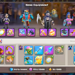 TH18 NEAR MAX 🌟 RARE WWE SET 🌟SAMURAI SET | RANK 1083 AND 2636 | 14/15 EPIC EQUIPMENT MAX | BUILDER HALL MAX | INSTANT - Image 8