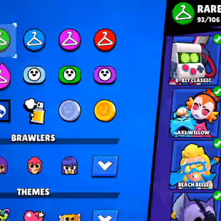 RARE 🎄 93.3K TROPHY 🎄 98!98-BRAWLER | ALL MAX BRAWLER | 84X HYPER | 440X SKINS | 2018 ACC | STAR SHELLY RARE SKIN - Image 14