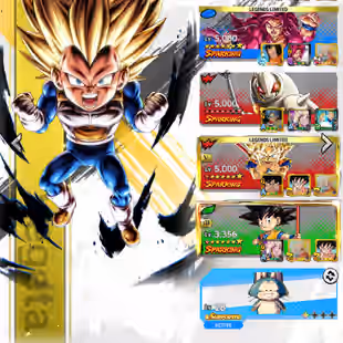 D909-IOS+Android-Vip Team Daima-SS3 Vegeta Mini Full Red Star+Tamagami Full Red Star+SS4 Goku+Good Equipment+Goku Mini - Image 2