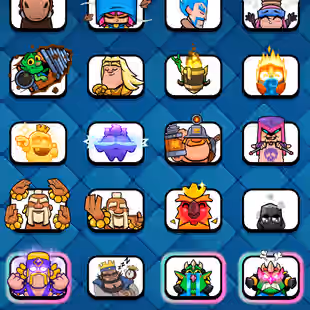 ❗[ 64X CARDS MAX ]❗2X LEVEL 16 CARD|| 15X EVOLVED || 10X ELITE || LEVEL 61 || TROPHY: 10500 | 116X EMOTES | 118X BADGE - Image 15