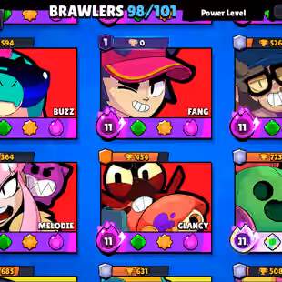 🔥RARE STAR SHELY SKINS BRAWLER ACCOUNT🔥46 HYPER CHARGE 51 MAX-49.9K GOLD-44K TROOHY-HYPER CHARHE SKINS 4- 2018 ACCOUNT - Image 10