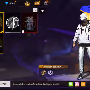 🔥73 LEVEL🔥MID KNIGHT ACE LOOK[]8 EVO GUN: THOMPSON MAX[]100 PLUS BUNDLES[]77 EMOTES[]300 PLUS COLLECTION  - Image 26