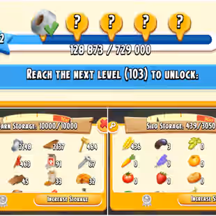 🎯LVL 102 HAY DAY ACCT | 10K BARN MAX 💯 SILO 3050 | 1049 DIAMONDS | 10M COINS | INSTANT DELIVERY - Image 1