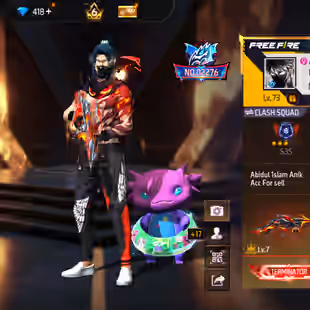 🔥73 LEVEL🔥MID KNIGHT ACE LOOK[]8 EVO GUN: THOMPSON MAX[]100 PLUS BUNDLES[]77 EMOTES[]300 PLUS COLLECTION  - Image 1