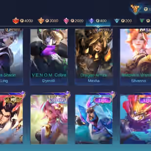 M361|LVL200|132HEROES|668SKIN|MEGACOLLECTORII|3LEGEND|6KOF|3PRIME|2COLLECTOR|ALDOUSM1|14LUCKYBOX|MYTHICS40 - Image 20