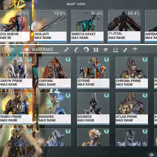 MR 25 360-750 Complated - 74x Warframe MAX 95x Primary Gun - 67x Secondary Gun - 90x Meele - Image 2