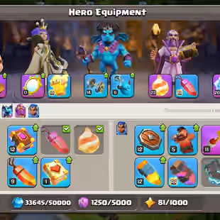 233 🔥 Best deal | Th18 black defence  max 🔥 best equipment | [ heros-95-100-60-75-48 ] | strong troops | nc yes - Image 5