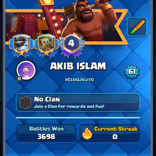 ❗[ 64X CARDS MAX ]❗2X LEVEL 16 CARD|| 15X EVOLVED || 10X ELITE || LEVEL 61 || TROPHY: 10500 | 116X EMOTES | 118X BADGE - Image 2