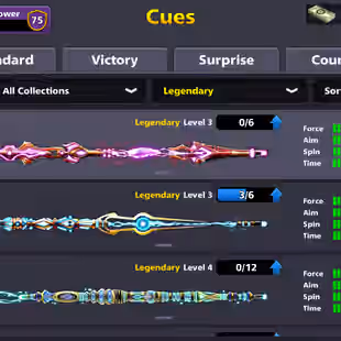 RARE LEVEL 604 | 75CCP | High Level | 3.5 Billion Coins | 20 Legendary Cues | Miniclip Only | Unlimited Password Change - Image 9