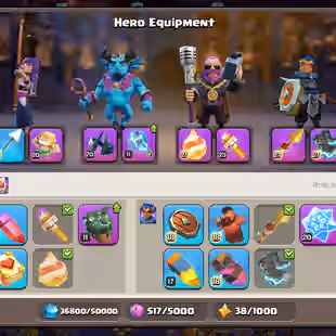 🔥TH 18 99 PERCENT MAX🔥XP 253- [ 5 EPIC EQUIPMENT MAX]-5 HERO MAX-FULL WALLS MAX-NC YES-396 MEDALS-BEST DEAL - Image 7