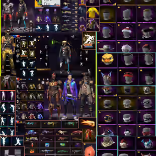  Free Fire EU Lv77 🔥 Prime 7🔥 Rampage Set  | Bandit (Thieves) Set  | Rare Old Skins  Evo Guns | High Collec - Image 1