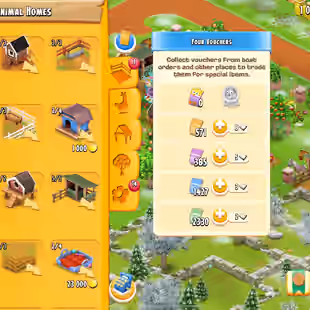 🔥Level 154💎Diamonds: 1212 [] Barn: 10050    Silo: 4050    Vouchers: 4713    Coins: 1000k    Mainland Unlocked - Image 7