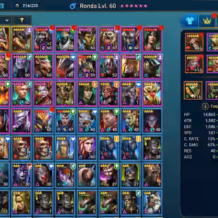 LV93 - Power 5.39M - 1 mythic - 12  Champions LV 60 -  66 Legend - 8 Void  - Image 2