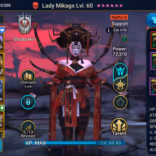 LV91 - Power 6,81M - 1 Mythic (Mikage ) - 33  Champions LV 60 -  66 Legend - 11 Void - Image 4