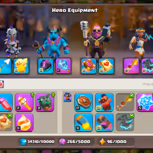 💎11K GEMS TH 18💎BLACK DEF AND 4 EPIC MAX | 15 EPIC TOTAL | 2100 MEDALS | HEROES:79-79-63-63-41 | NC YES | MAGIC ITEMS  - Image 6