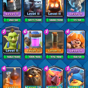 ❗[ 64X CARDS MAX ]❗2X LEVEL 16 CARD|| 15X EVOLVED || 10X ELITE || LEVEL 61 || TROPHY: 10500 | 116X EMOTES | 118X BADGE - Image 10