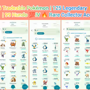 🎯LVL 51 ACCT | 99💯 IV) HUNDO | 456 TRADEABLE PG )LUGIA MOLTRES PG RARE ) 125 LEGENDARY  | RARE COLLECTOR ACCT / INSTAN - Image 4