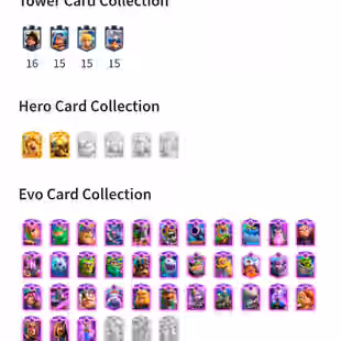 RAREST GT 100 AND 2x CRL 20 WIN EMOTES GT RANK 51 TOP UC RANK 336 KT 16 106 ELITE CARDS ALL EVO 75 XP 35 TOWER SKINS - Image 13