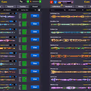 5.5 BILLION COINS ACCOUNT | Level 230 | 20 Legendary Cues | 4 Promo Cues MAX | Miniclip Unlimited Password Changeable - Image 4