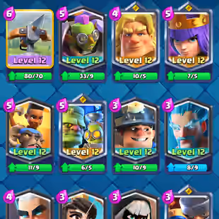 ❗[ 64X CARDS MAX ]❗2X LEVEL 16 CARD|| 15X EVOLVED || 10X ELITE || LEVEL 61 || TROPHY: 10500 | 116X EMOTES | 118X BADGE - Image 9