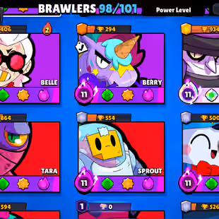 🔥RARE STAR SHELY SKINS BRAWLER ACCOUNT🔥46 HYPER CHARGE 51 MAX-49.9K GOLD-44K TROOHY-HYPER CHARHE SKINS 4- 2018 ACCOUNT - Image 9