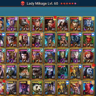 LV90 - Power 9.35M - 3 Mythic (Bloodmaul -Anomaly - Mikage) - 42 Champions LV 60 -  84 Legend - 9 Void - Image 2