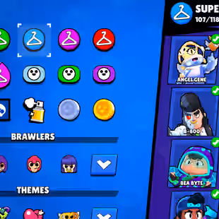 RARE 🎄 93.3K TROPHY 🎄 98!98-BRAWLER | ALL MAX BRAWLER | 84X HYPER | 440X SKINS | 2018 ACC | STAR SHELLY RARE SKIN - Image 15