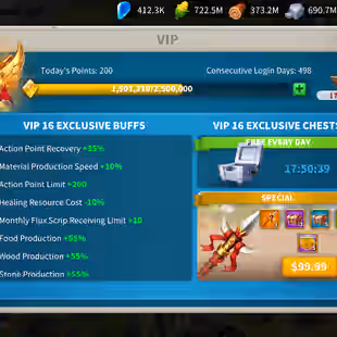 85M - Vip 16 - 12  Commanders - 17 Passport  - 14K Gems  - 1 Farms - Image 3