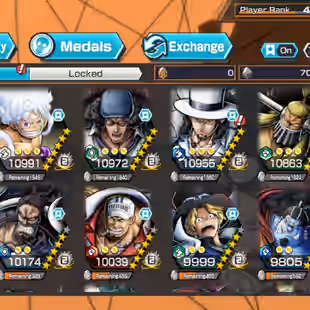 281 Chars - 8 EX - 3 EX Max ( Four Emperor - Blackbeard Pirates Kuzan - Lucci Awakened ) - 51K Total Power - Great medal - Image 2