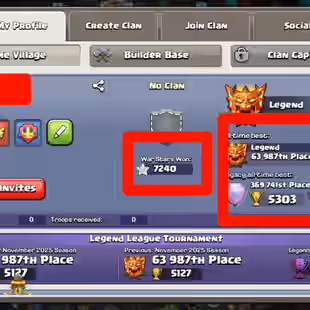 RAREST🔥 7240 WAR STAR💎 TH 17 [] MAX HERO -LEAGUE KING -3 SCENERY - 276 XP- ALL EQUIPMENT - OBSTACLE - BH 10 - 4K GEMS - Image 3