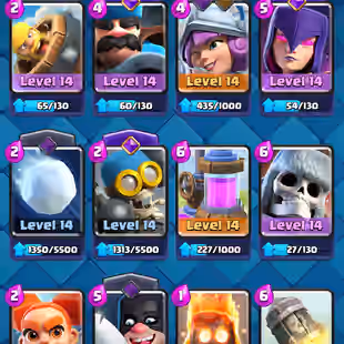 ❗[ 68X CARDS MAX ]❗LEVEL 16 CARDS 5X || ELITE: 18 || EVOLOVED : 23 || LVL 14 : 45X || LVL 62 || TROPHY: 11000 - Image 6