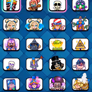 ❗[ 64X CARDS MAX ]❗2X LEVEL 16 CARD|| 15X EVOLVED || 10X ELITE || LEVEL 61 || TROPHY: 10500 | 116X EMOTES | 118X BADGE - Image 16