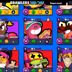 LEADERBOARD PRESTIGE-1 | 104K TROPHY-376X SKINS | 101/101 BRAWLER | 47X MAX | 37X HYPER | 3v3 WINS | 102 TOTAL PRESTIGE - Image 10