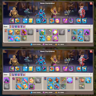 🔥WAR ARENA-LEAGUE KING🔥STACKED TH-16! XP-199! LOTS OF HIGH LVL EPIC EQUIPMENTS! 8600 GEMS! HEROES:-71-72-59-61-31-4! - Image 5