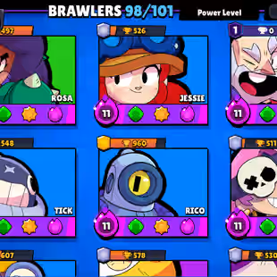 🔥RARE STAR SHELY SKINS BRAWLER ACCOUNT🔥46 HYPER CHARGE 51 MAX-49.9K GOLD-44K TROOHY-HYPER CHARHE SKINS 4- 2018 ACCOUNT - Image 6