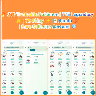 🎯NW STOCK LVL 41 STRONG ACCT/ 210 TRADEABLE PG / 2 HUNDO 💯IV/ SHADOW HO-OH LUGIA RARE / LEGENDARY | 72 SHINY / INSTANT - Image 5