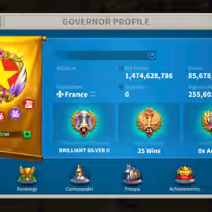 All Platform: 85M - Vip 16 - 11 Commanders - 58 Passport - 3,1M Credit - 4 Farm - 2 Skin Houses - 4k Gems - Image 2
