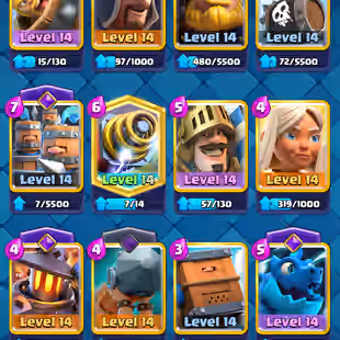 ❗[ 64X CARDS MAX ]❗2X LEVEL 16 CARD|| 15X EVOLVED || 10X ELITE || LEVEL 61 || TROPHY: 10500 | 116X EMOTES | 118X BADGE - Image 6
